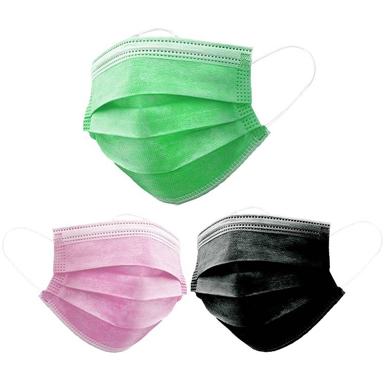 Prompt Shipment Meltblown Cloth Disposable Masks Civilian,3layer Ordinary Protective Daily Different Color Disposable Face Mask